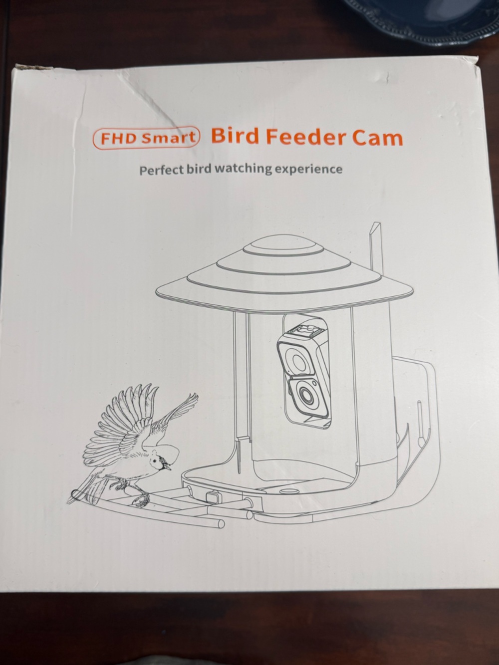 Ceramic Bird Feeder with Dome Top - White